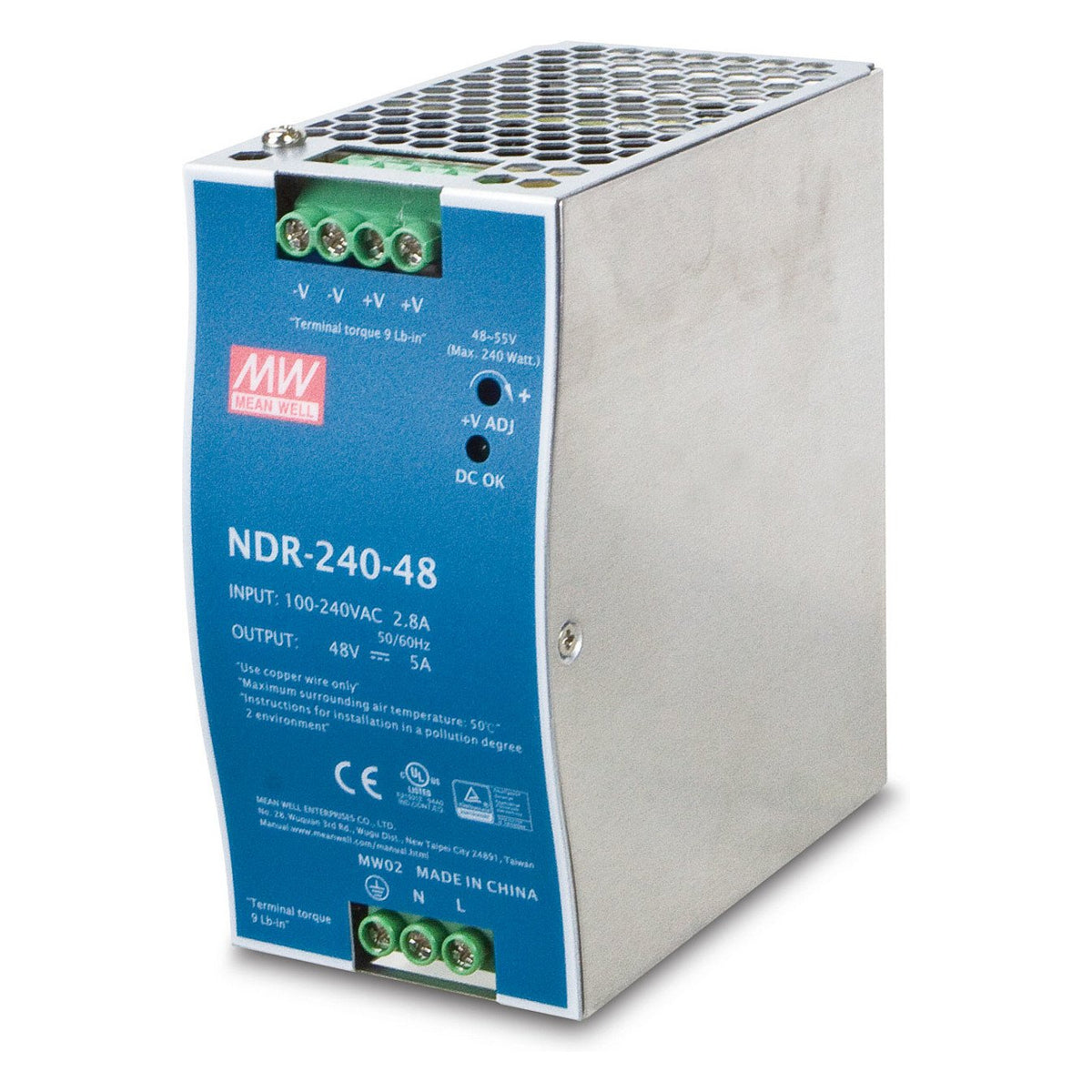 Planet PWR-240-48 / NDR-240-48 240W DC Single Output Industrial DIN Rail