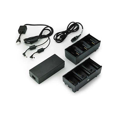 Zebra 3-Slot Battery Charger Connected via Y Cable - Batterieladegerät - Ausgangsanschlüsse: 3 - Großbritannien (Packung mit 2)