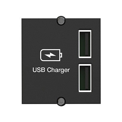 BACHMANN USB A/A 15W Doppelcharger , 2x Typ A 5V/2,4A GST18, schwarz, 0,2 m