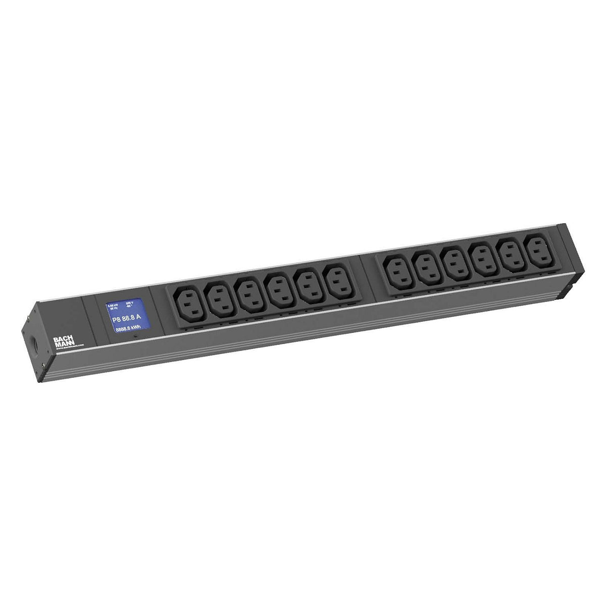 BACHMANN BN0500 19" PDU 1HE 12x C13 Leistungsmessung, Schutzkontakt-Anschluss