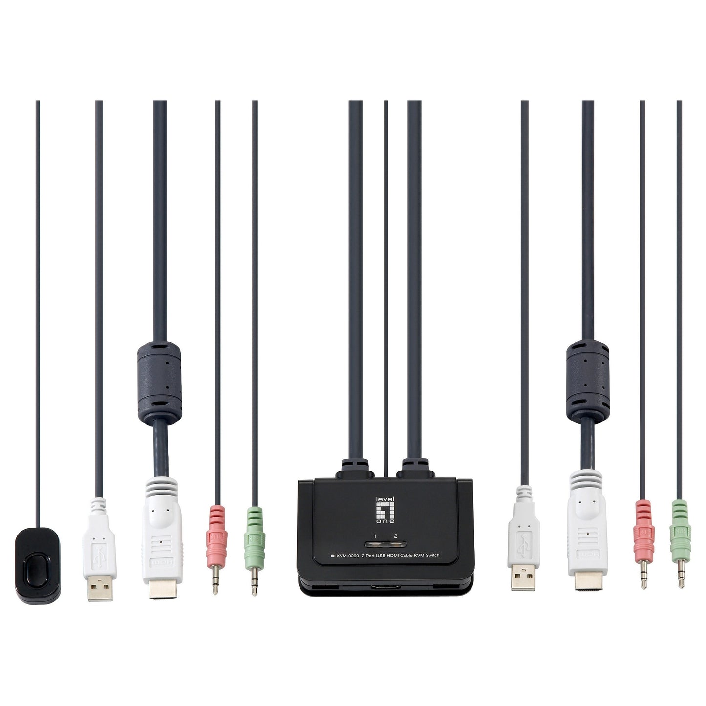 KVM Switch 0290 2-Port Kabel. HDMI. USB. Audio