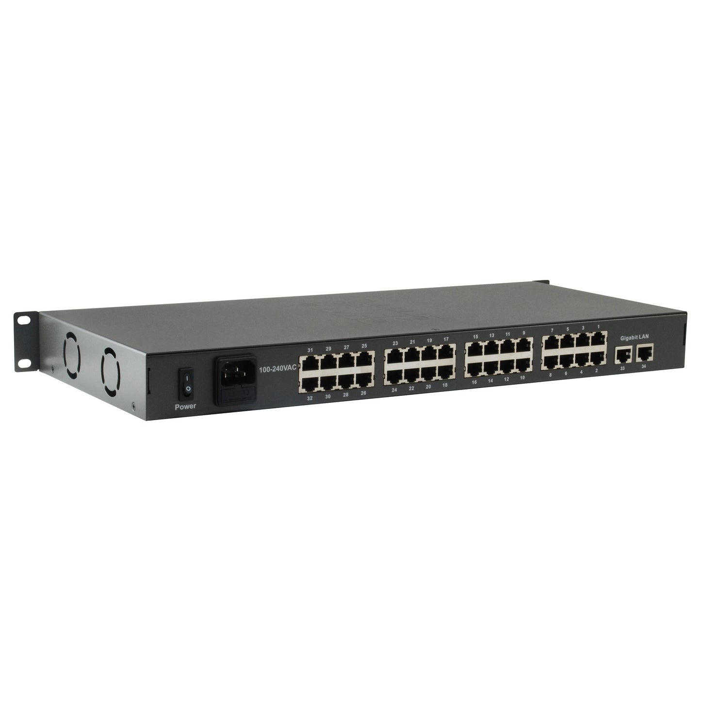 Switch 34x FE FGP-3400W250 2xGE 19" 250W 32xPoE