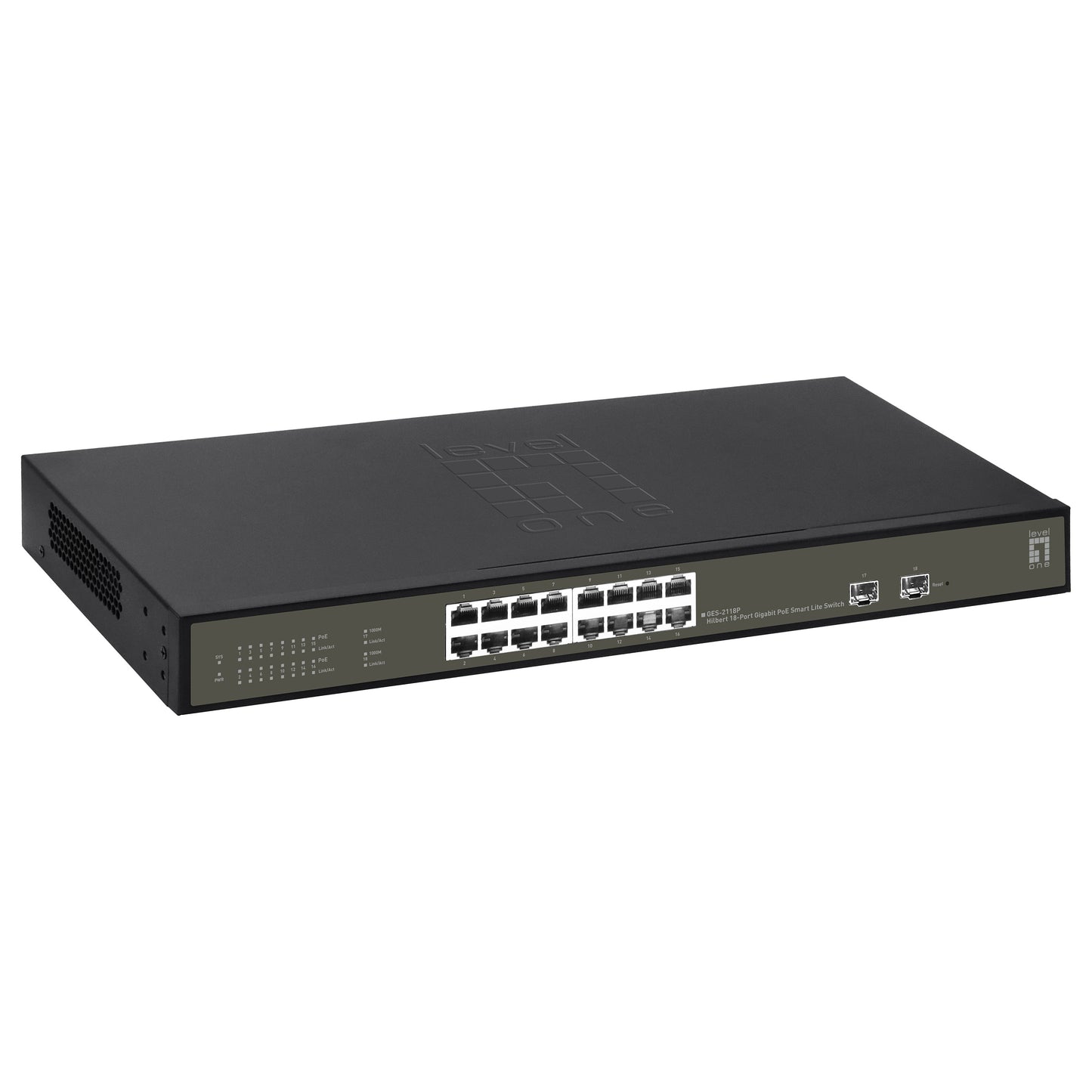 Switch 16x GE GES-2118P 2xGSFP 19" 230W 16xPoE+
