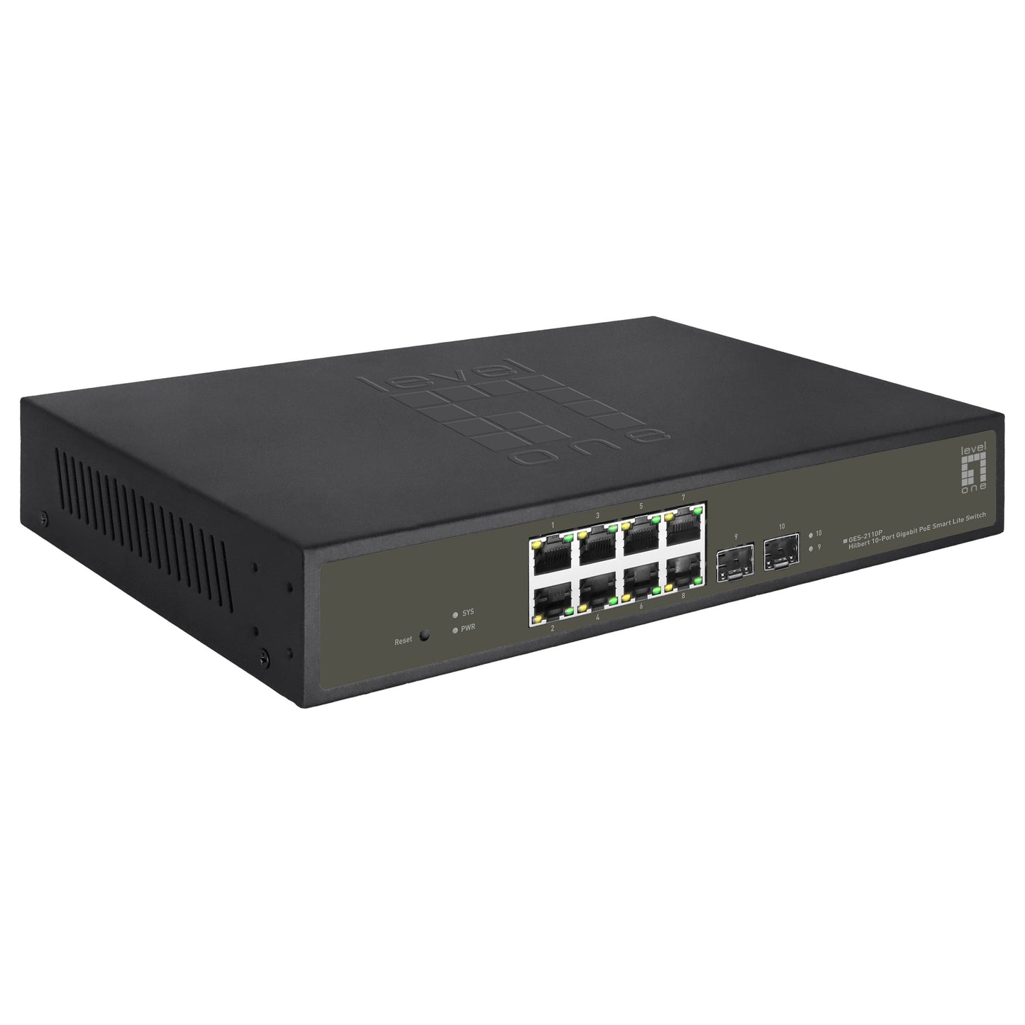Switch 8x GE GES-2110P 2xGSFP 19" 130W 8xPoE+