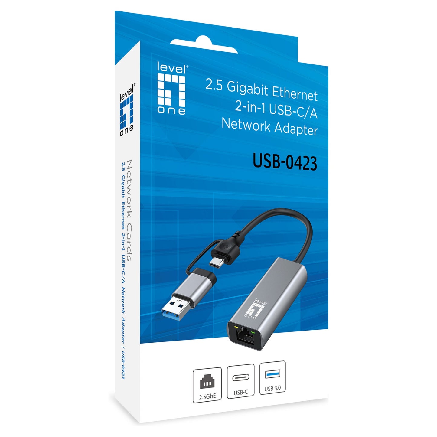 Adapter USB-C + USB-A -> RJ45 10/100/1000/2500 gr