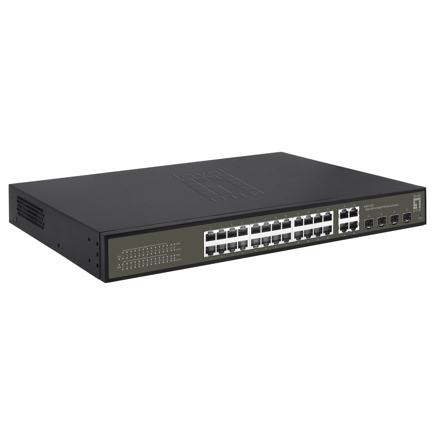 Switch 24x GE GES-2128P 4xGSFP 19" 380W 24xPoE+
