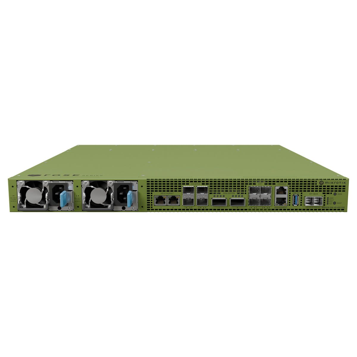 MikroTik ROSE Data Server RDS2216-2XG-4S+4XS-2XQ. 2x 100G QSFP. 4x 25G SFP28. 4x 10G SFP+. 2x 10G RJ45