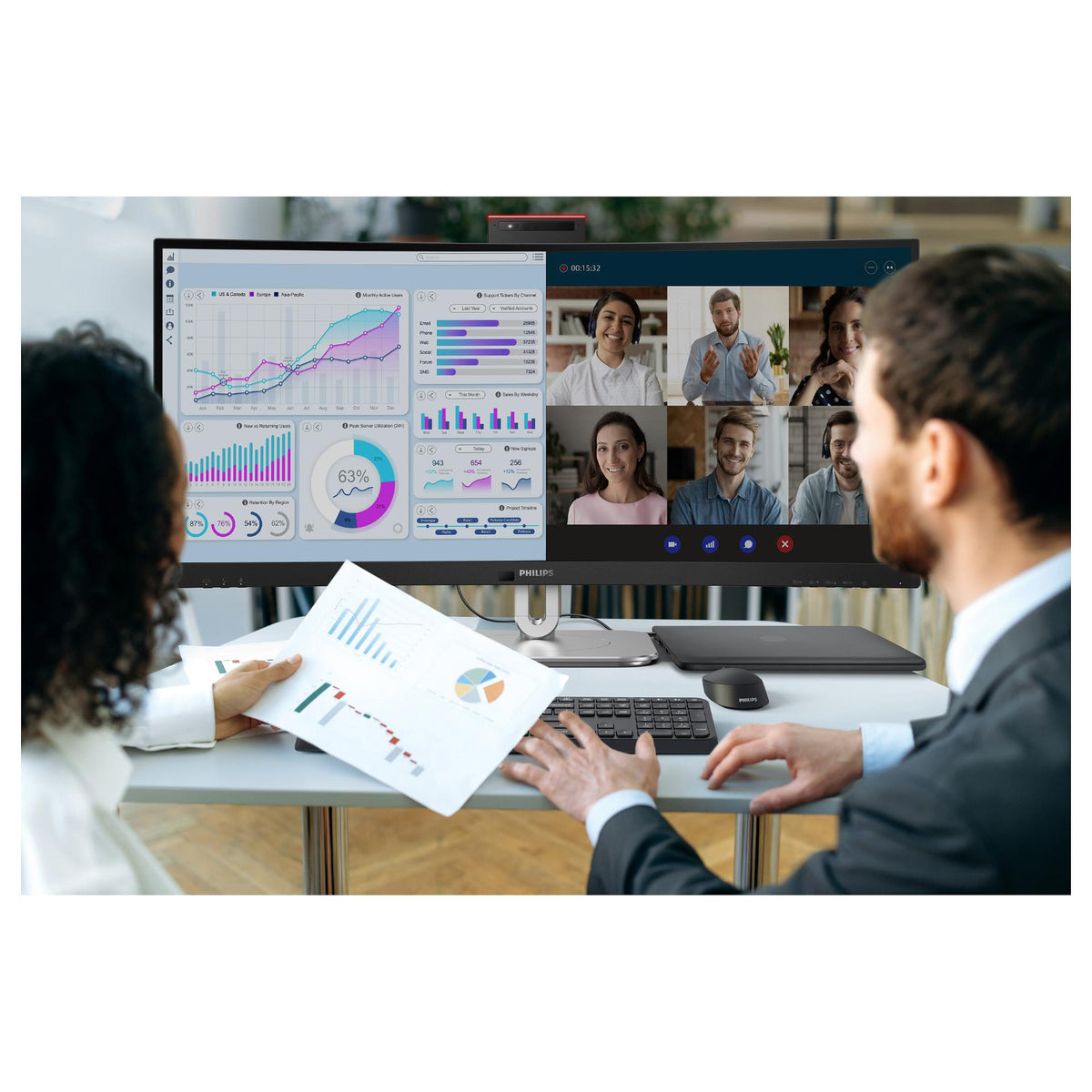 Philips 86.4cm (34.0") 34B2U6603CH 21:09 HDMI+DP+USB-C gray