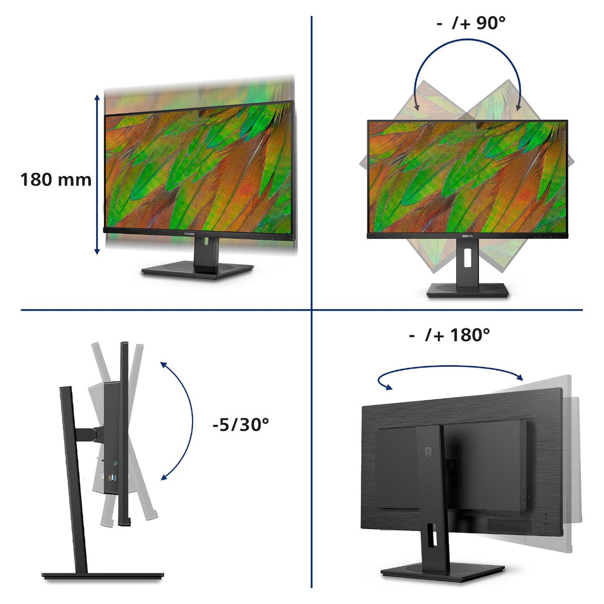 Philips 80.0cm (31.5") 32B1U3900 16:09 HDMI+DP+USB-C black