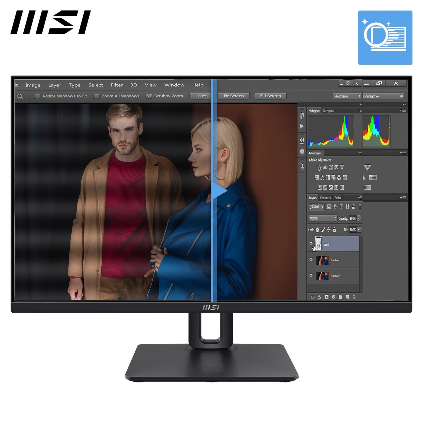 MSI PRO MP245PG 60 cm (24 Zoll) IPS FHD HDMI/DP 4 ms 100 Hz Pivot