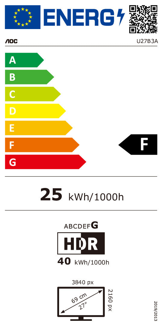 AOC 68.6cm (27") U27B3A 16:09 2xHDMI+DP IPS black Spk.
