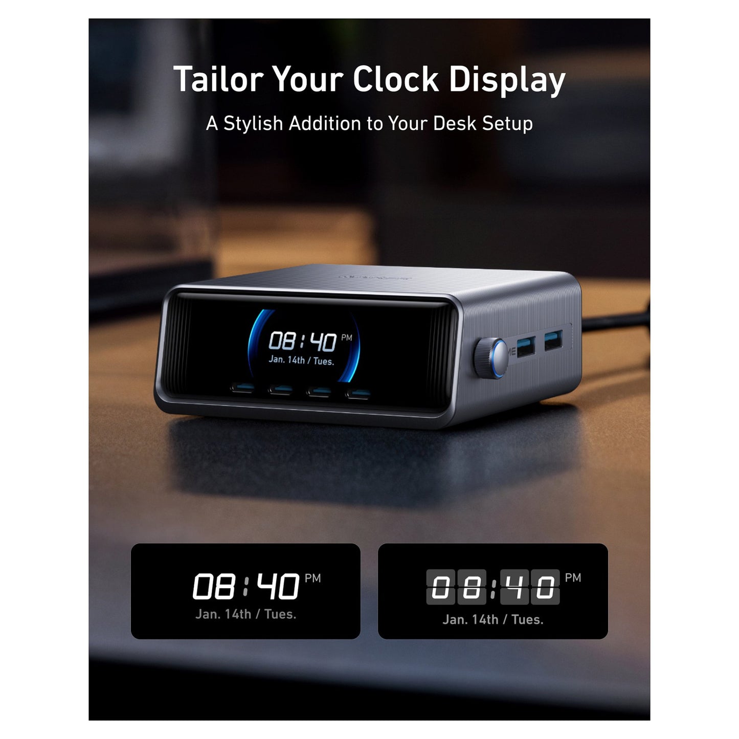 ANKER Prime Charger 250W USB-C Ladegert 6 Ports GaNPrime 2.26Z LCD-Display Smart Control Regler
