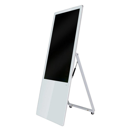 Allnet Standdisplay 43 Zoll Aufsteller mit Laufrollen. 700 Nits. HDMI. Farbe weiß