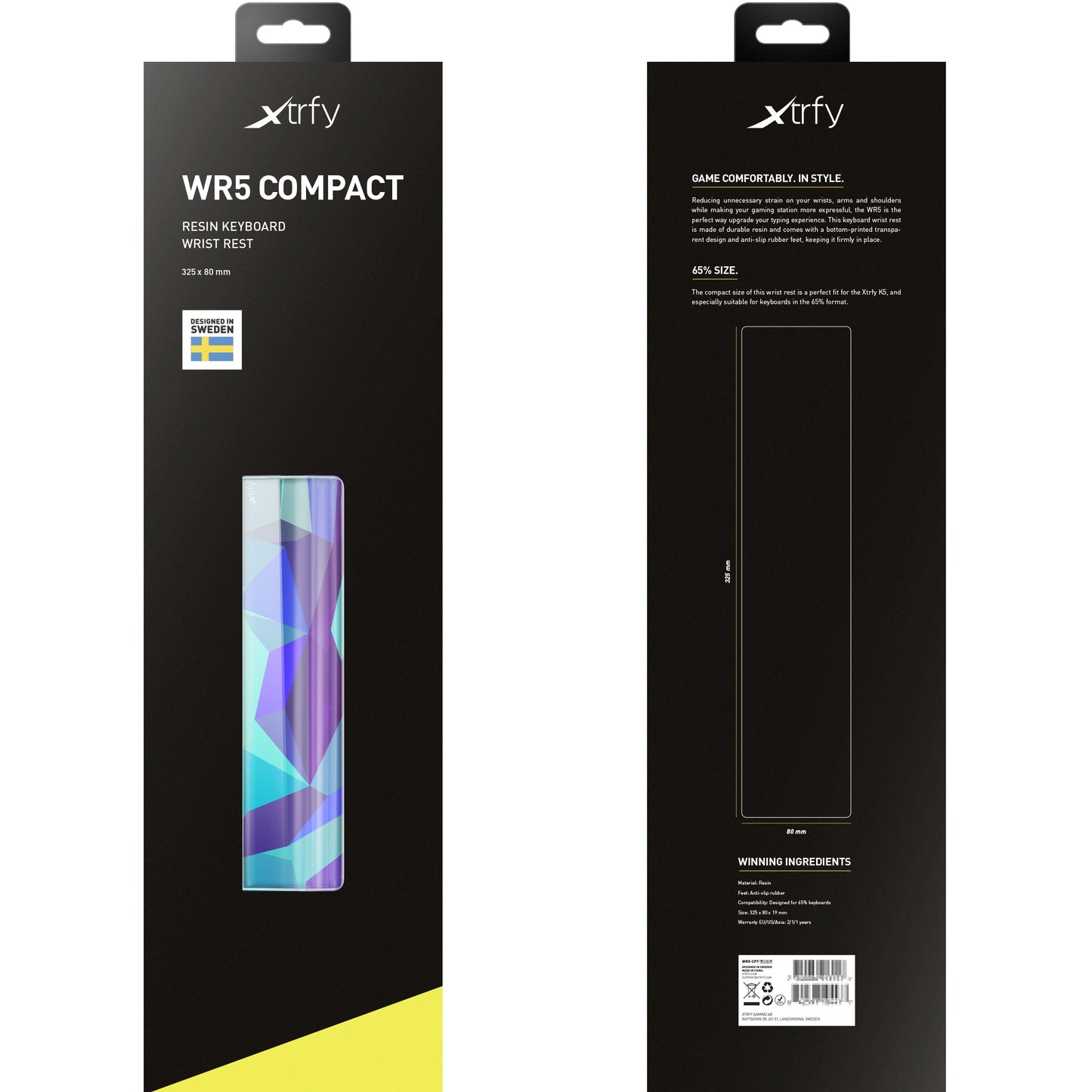 CHERRY Xtrfy ZUB WR5 Compact Resin Handgelenkauflage, Litus Blue