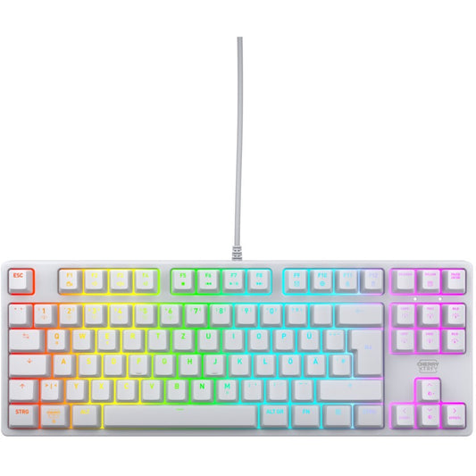 CHERRY XTRFY K4V2 TKL keyboard. white