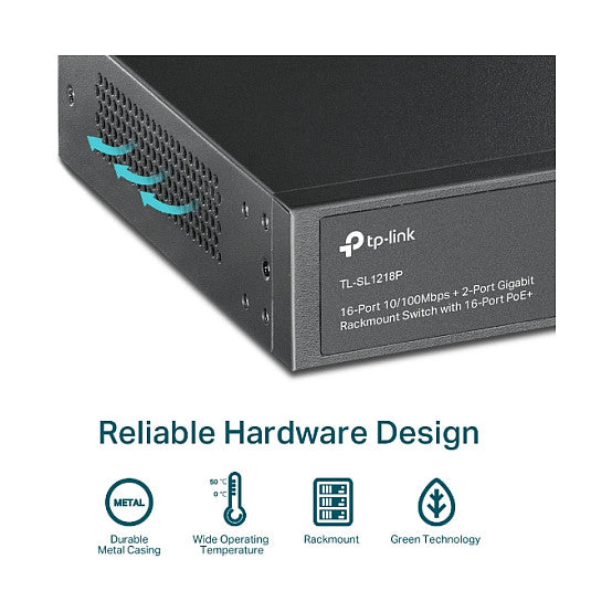 TP-Link 16-PORT GIGABIT POE SWITCH TL-SL1218P