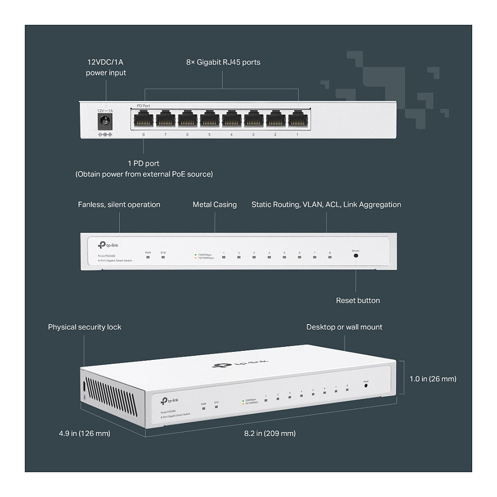 TP-Link Smart Switch Festa FS308G 8-Port Gigabit