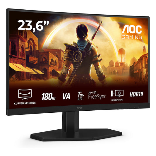 59,9cm/23,6" (1920x1080) AOC C24G42E 16:9 Fast VA 1ms 180Hz HDMI2.0 DisplayPort1.4 Speaker AdaptiveSync Curved HDR10 Black/Red