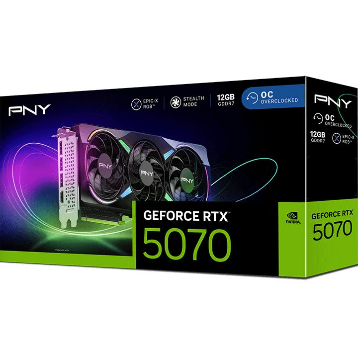 RTX 5070 12GB PNY VERTO ARGB OC Triple Fan GDDR7 3 Fan