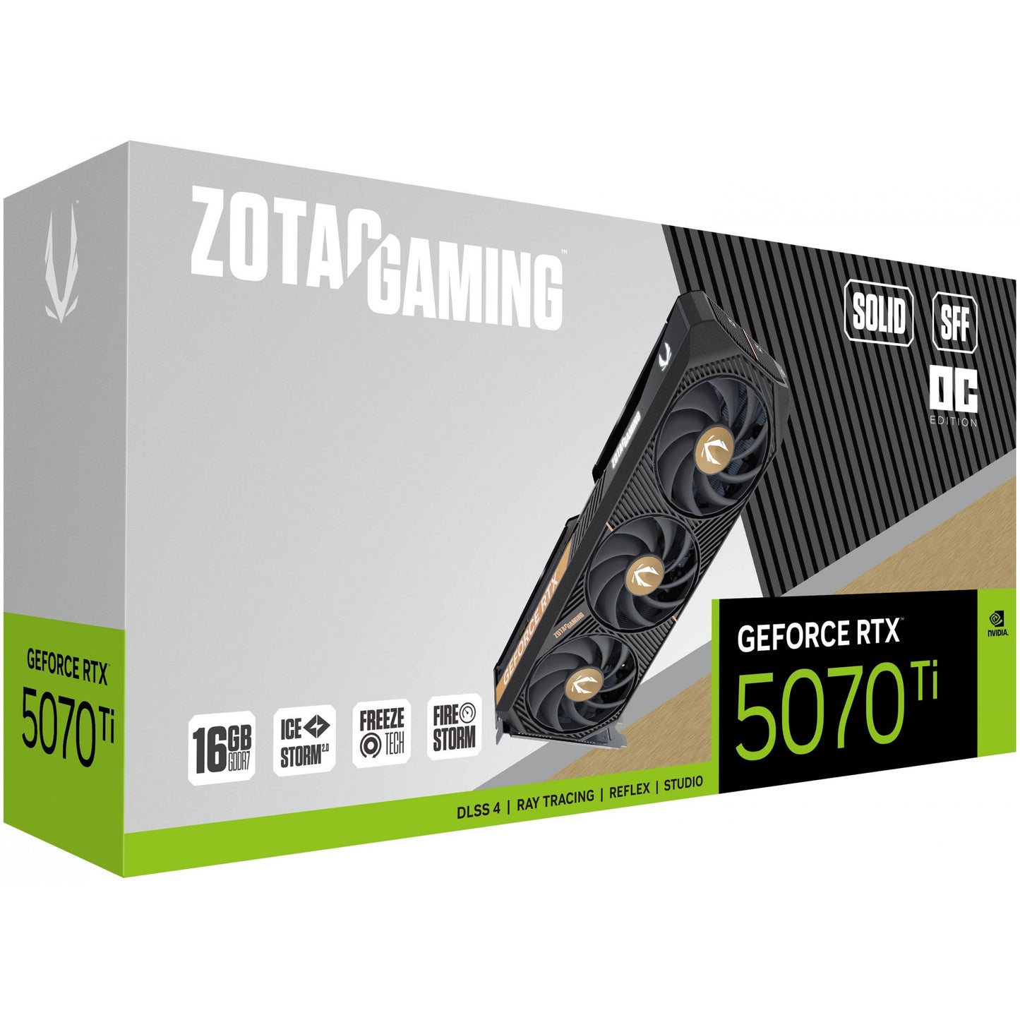 RTX 5070 TI 16 GB Zotac Solid SFF OC 16 GB GDDR73-Lüfter