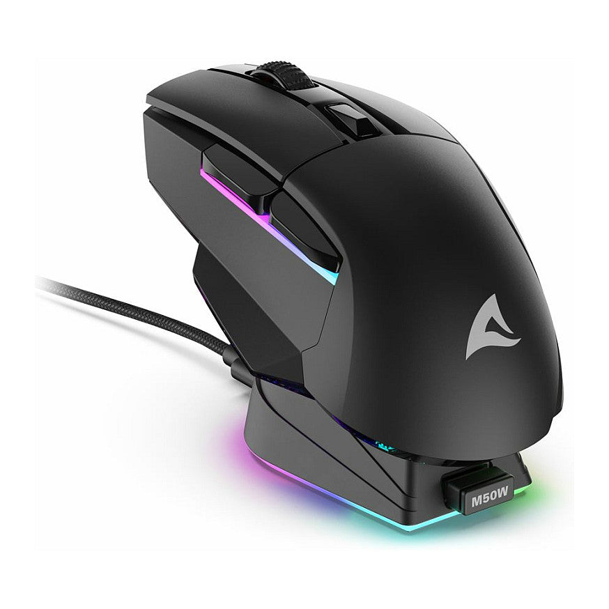 Sharkoon Maus Shark SGM50W Optisch 6 Tasten 6.400 DPI schw