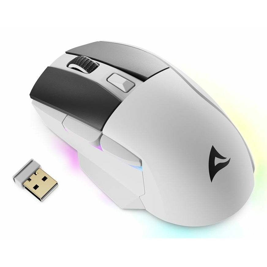 Sharkoon Maus Shark SGM50W Optisch 6 Tasten 6.400 DPI weiß