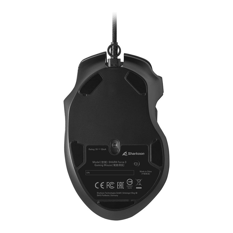 Sharkoon Maus Shark Force 3 Optisch 8 Tasten 12.800DPI schw