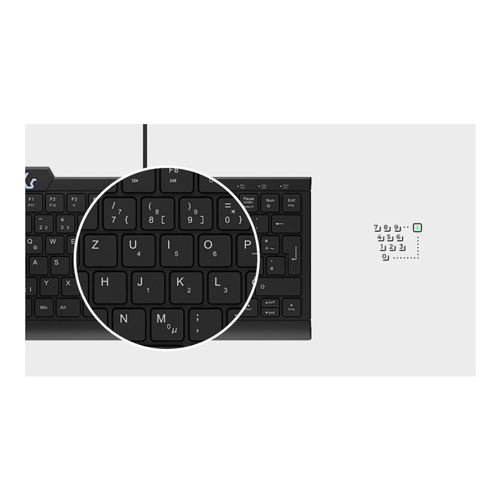 KeySonic KSK-5010ELC (DE) Mini mit Nummernblock schwarz