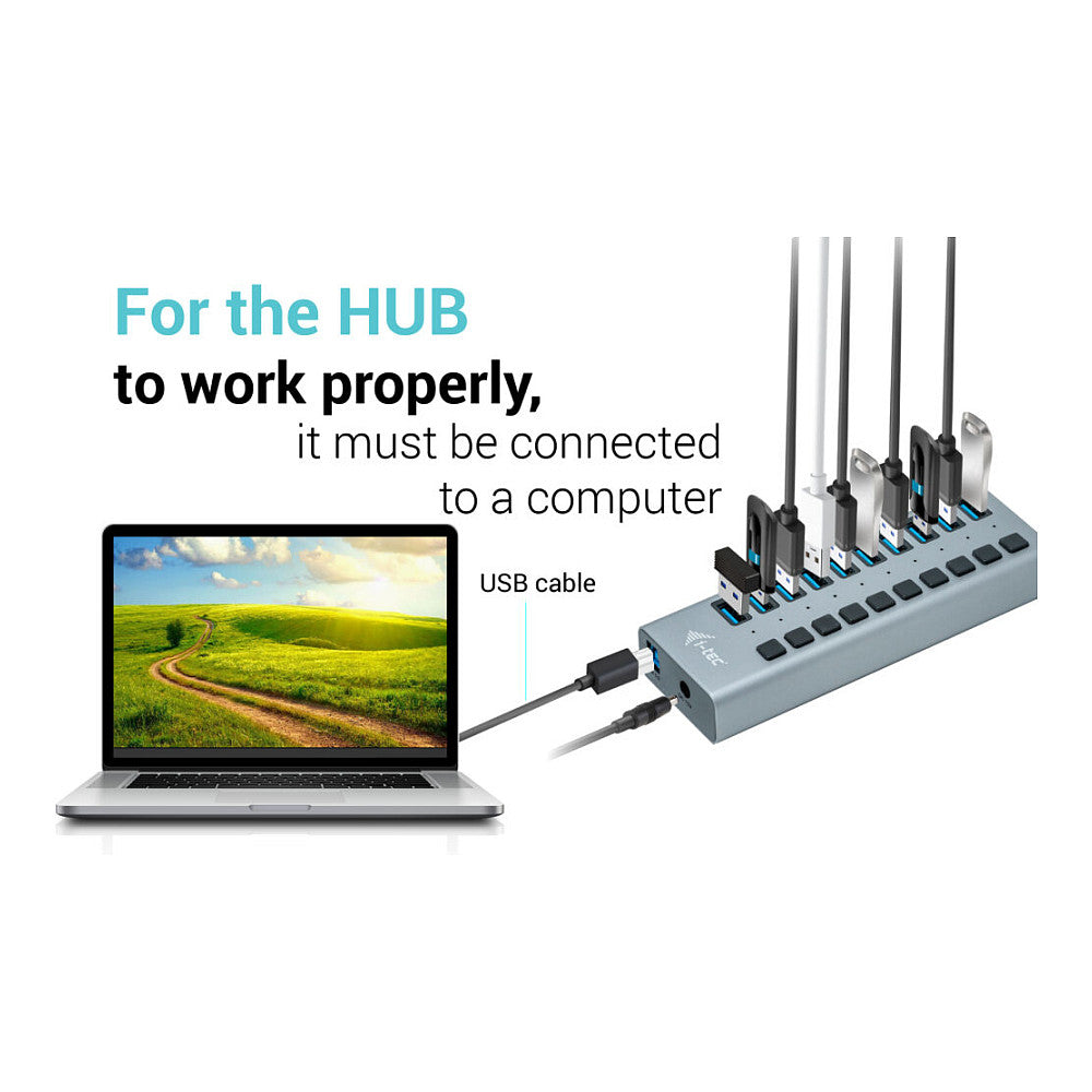 D I-TEC USB 3.0 HUB 10 PORT 48 W