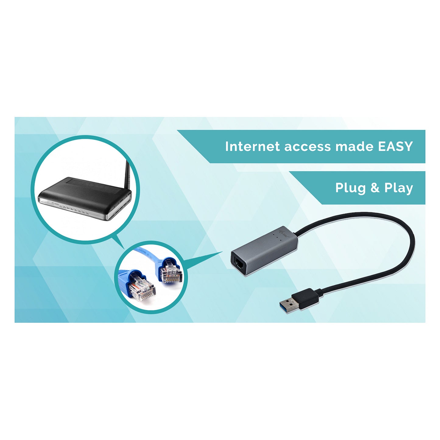 D I-TEC USB 3.0 Metal Gigabit Ethernet Adapter 1x USB 3.0 auf RJ-45 LED-Anzeige fuer Notebook Tablet PC Windows Mac Linux Android