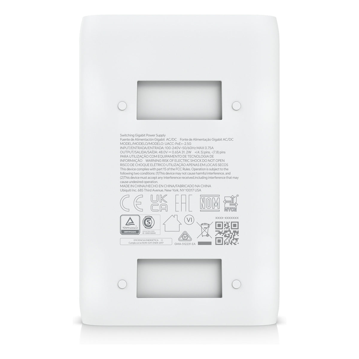Ubiquiti PoE+ Adapter/Injector UACC-POE+-2.5G 48VDC 30W 2.5GbE