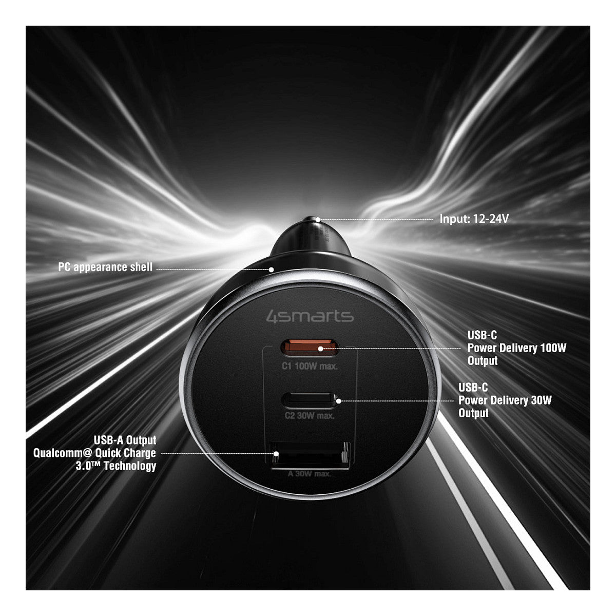 4smarts Kfz Ladegert VoltRoad Ultimate 160W schwarz