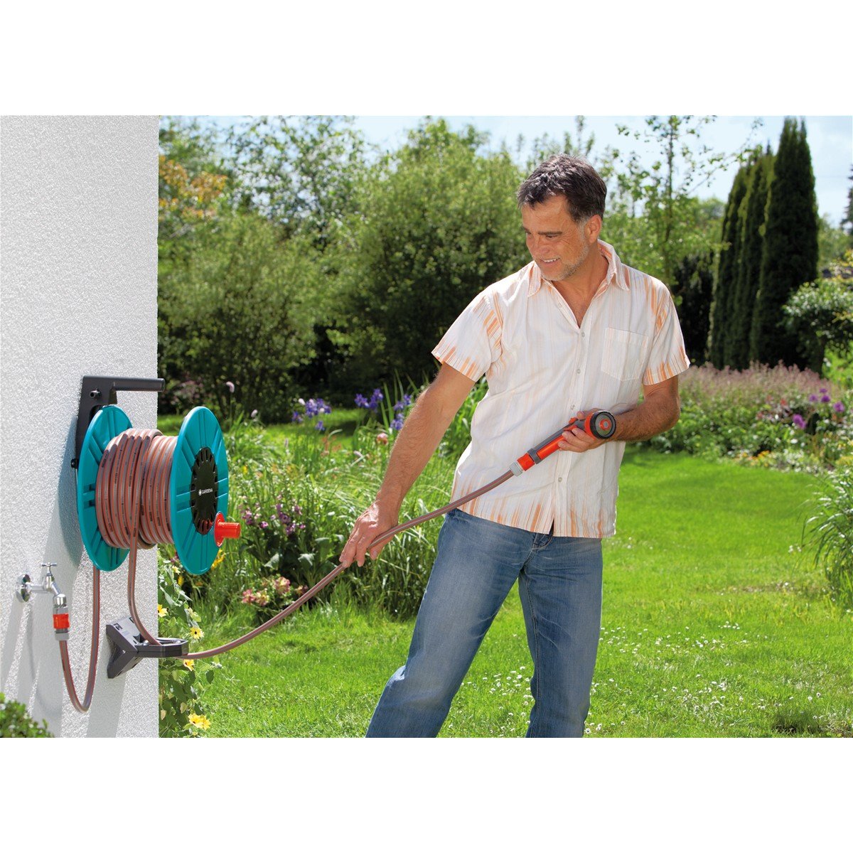 Gardena Wand-Schlauchtrommel 60 mit Schlauchführung Classic