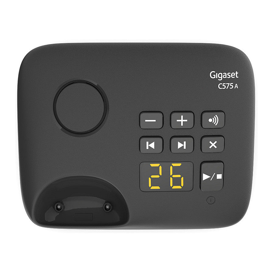GIGASET C575A Duo schwarz schnurlos analog DECT 2 Mobilteile TFT-Farb-Display Freisprechen Adressbuch fr 200 Eintrge Wecker