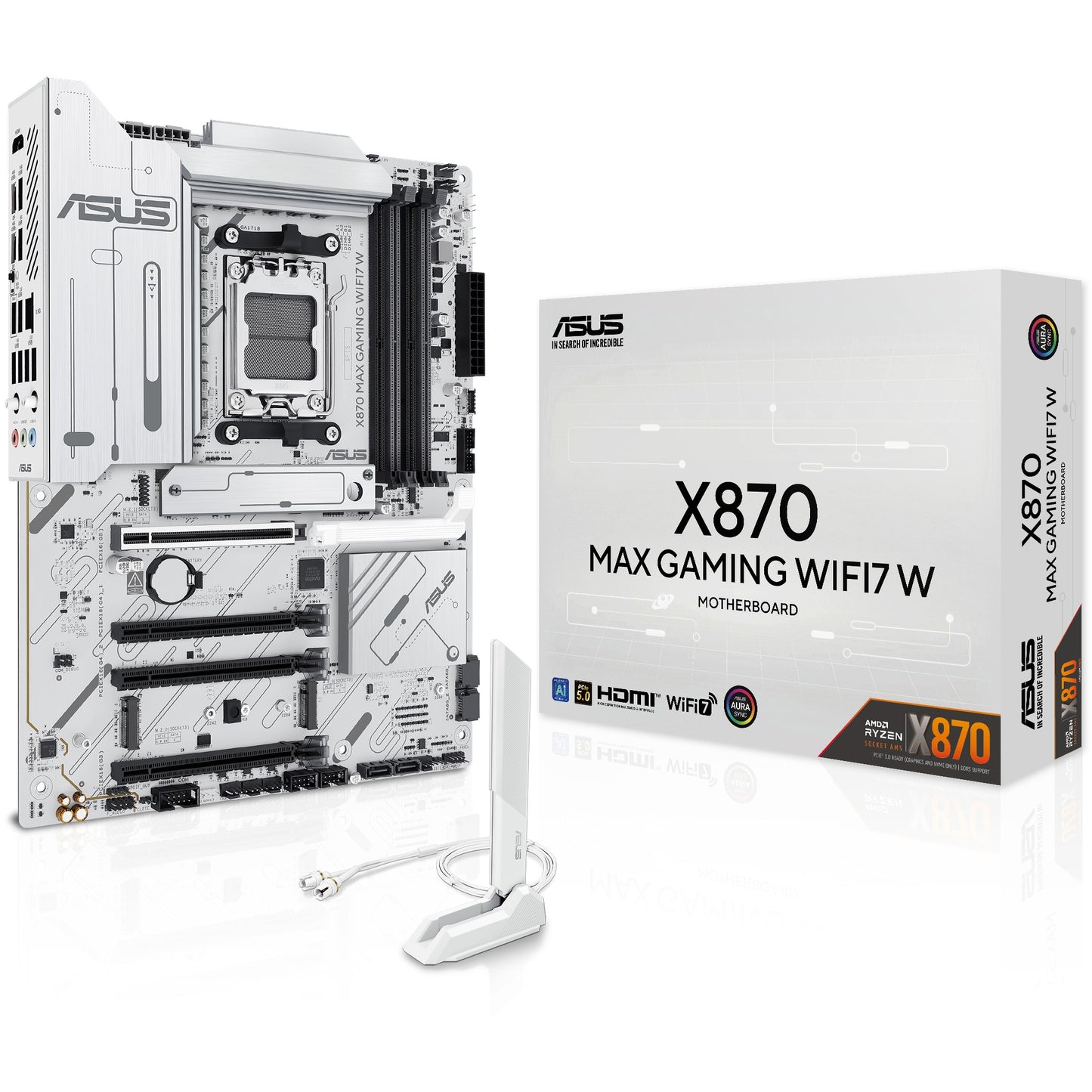 Carte mère ASUS X870 MAX GAMING WIFI7 W (AMD, AM5, DDR5, ATX)