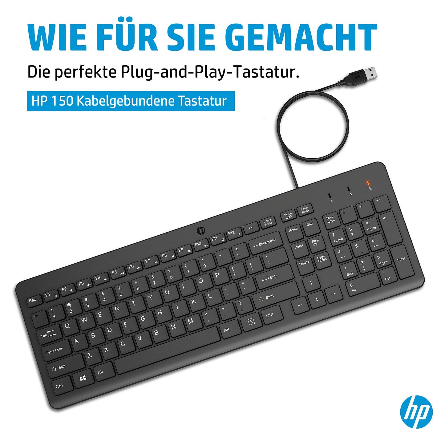 HP 150 Kabelgebunden USB-A deutsch Schwarz