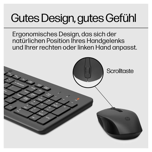 HP 330 Tastatur-Maus-Set kabellos schwarz
