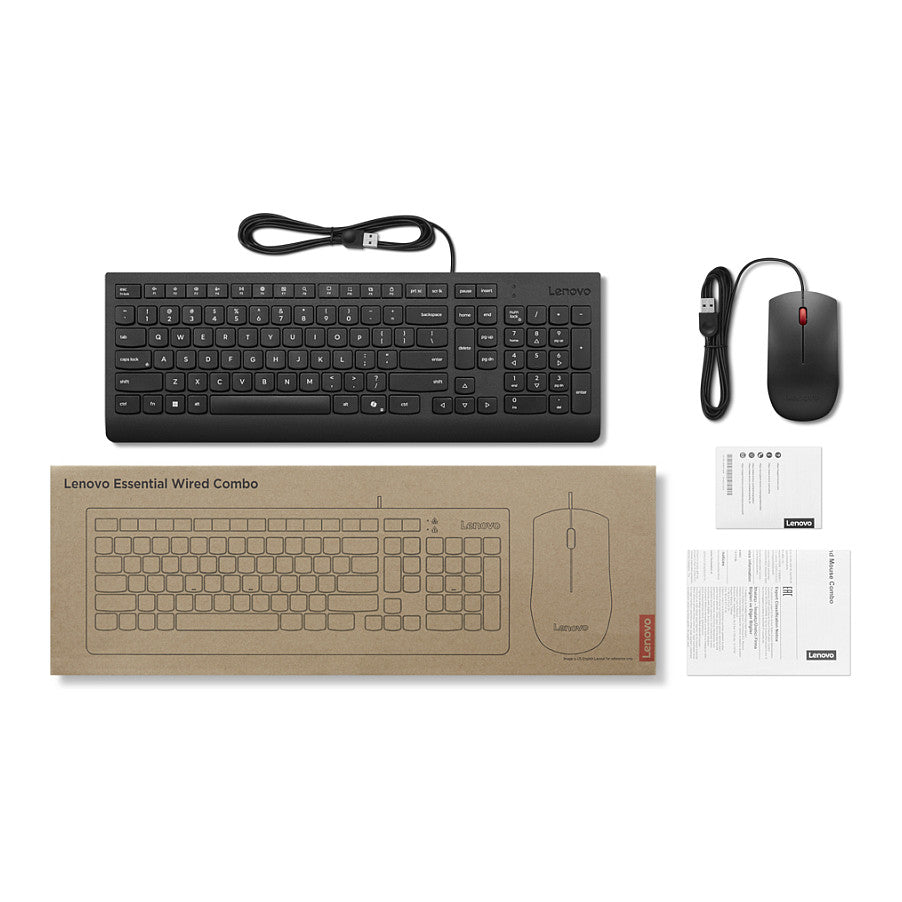Lenovo Essential Wired Combo Keyboard and Mouse German 129