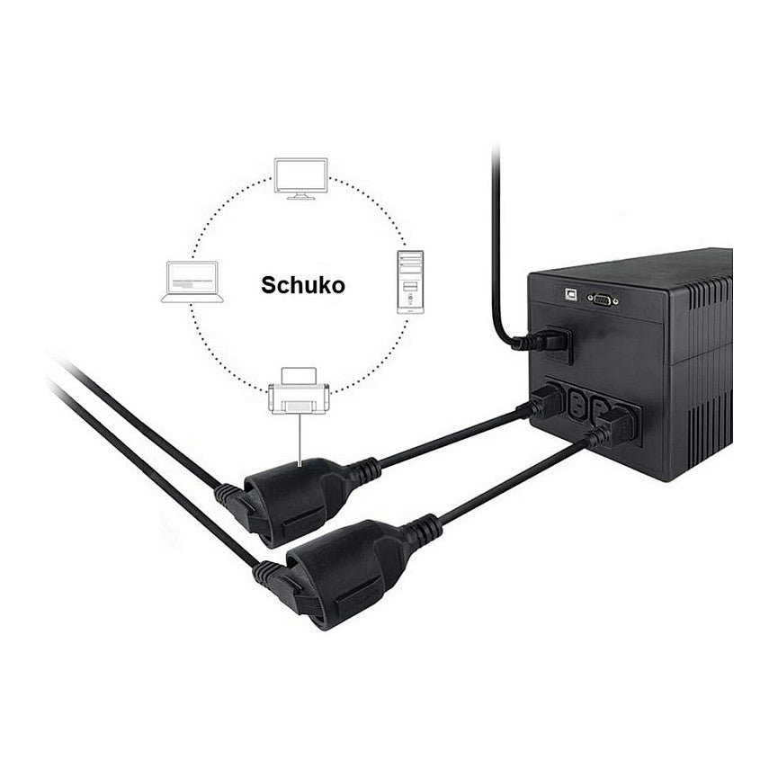 Equip Netzkabel Anschl. C14 -> CEE7/3 0.25m schwarz