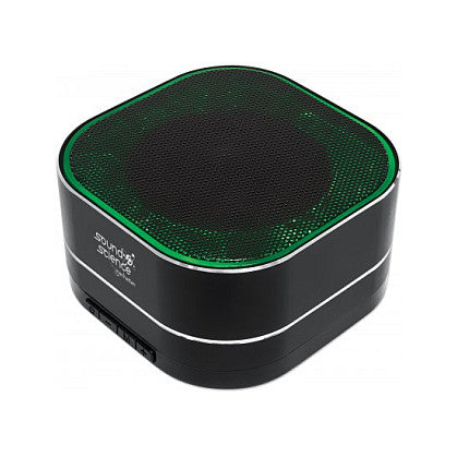 MANHATTAN Sound Science Metallic LED Bluetooth-Lautsprecher Bluetooth 5.0 Mikrofon Bedienelemente FM-Radio MicroSD-Slot schwarz