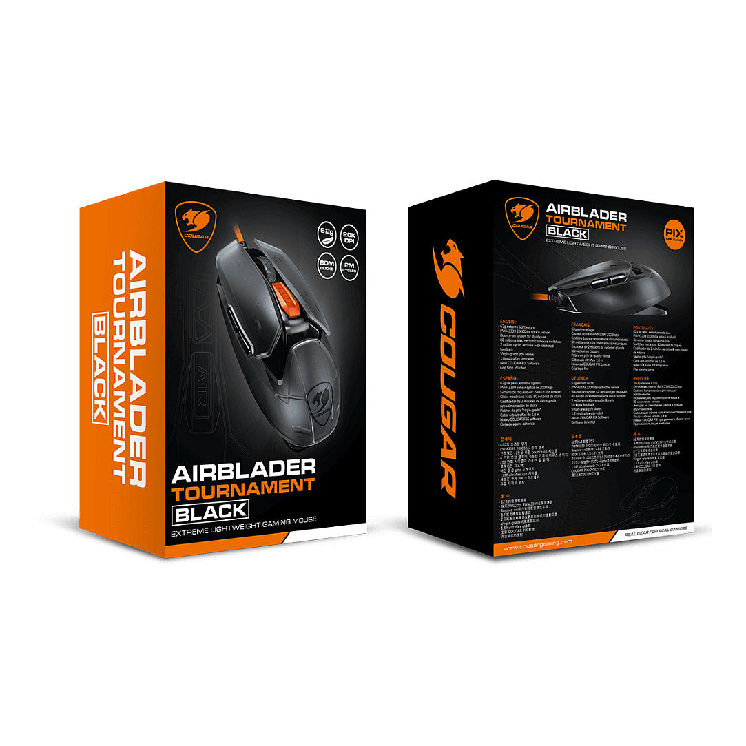 COUGAR Gaming Maus AirBlader Tournament. Kabelgeb.. Schwarz