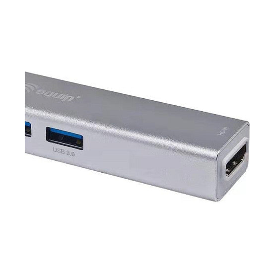 Equip Adapter USB-C -> HDMI.2xUSB3.0.SD 4K30Hz 0.15m sw