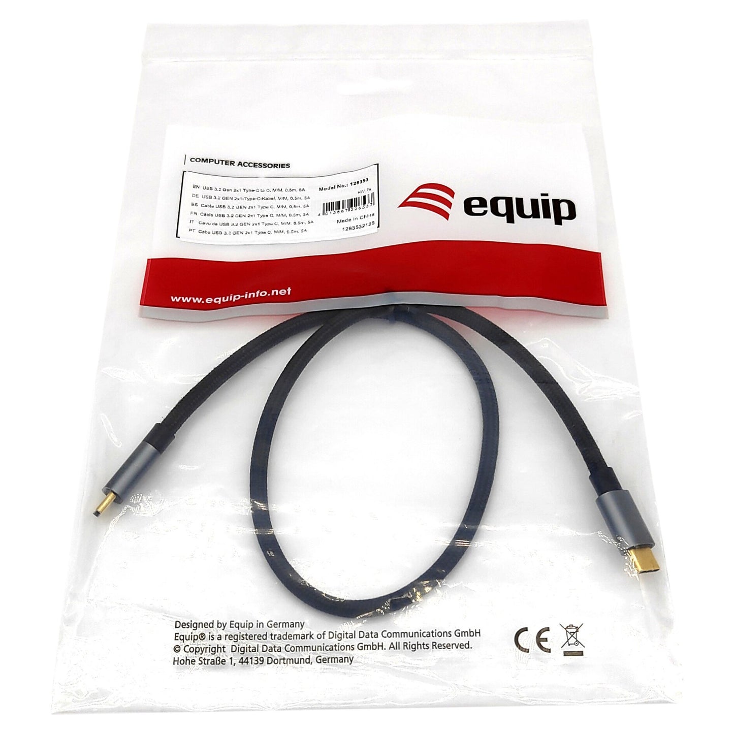 Equip Kabel USB-C 3.2 -> C St/St 0.50m 5A 4K/60Hz sw