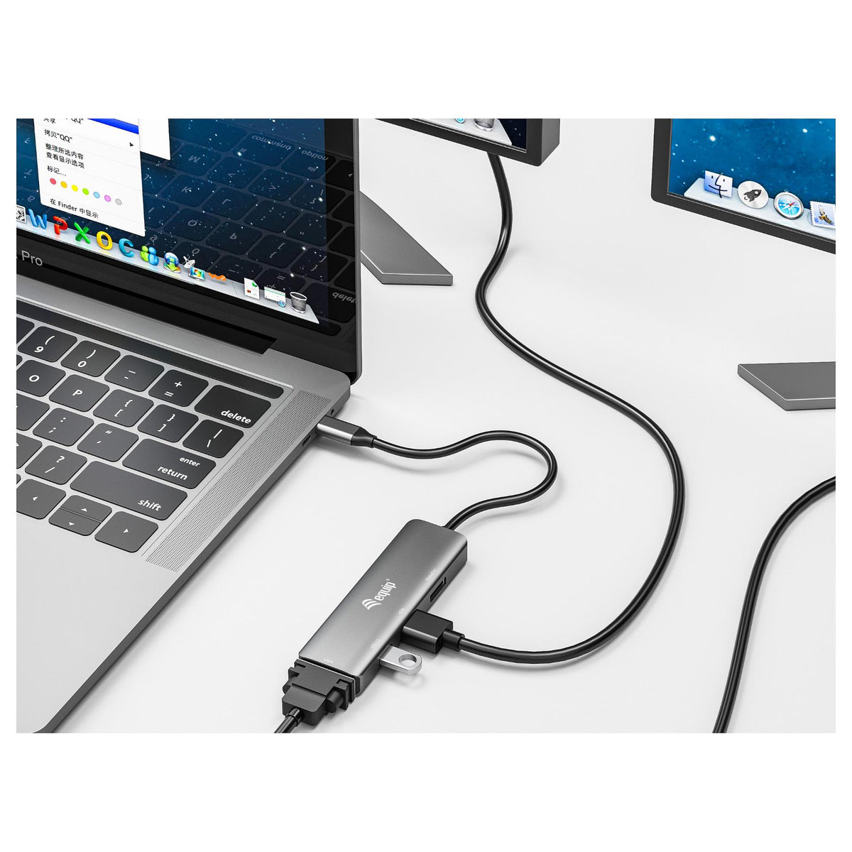 Equip Adapter USB-C -> HDMI/DisplayPort/VGA 4K/1080P/60Hz gr