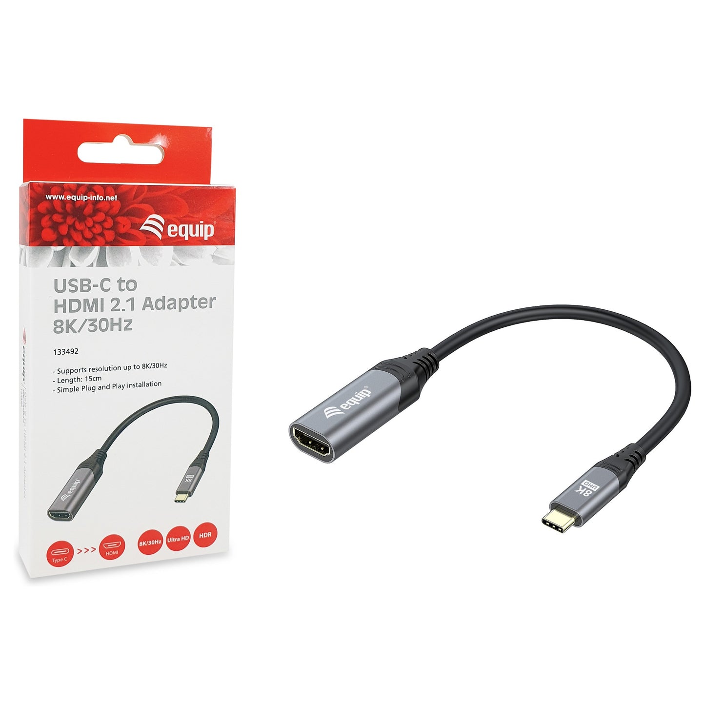 Equip Adapter USB-C -> HDMI 2.1 8K60Hz 0.15m gr