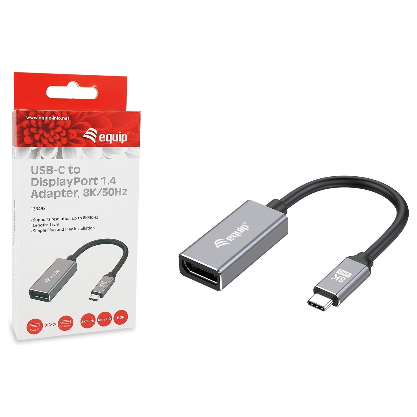 Equip Adapter USB-C -> DisplayPort 1.4 8K60Hz 0.15m gr
