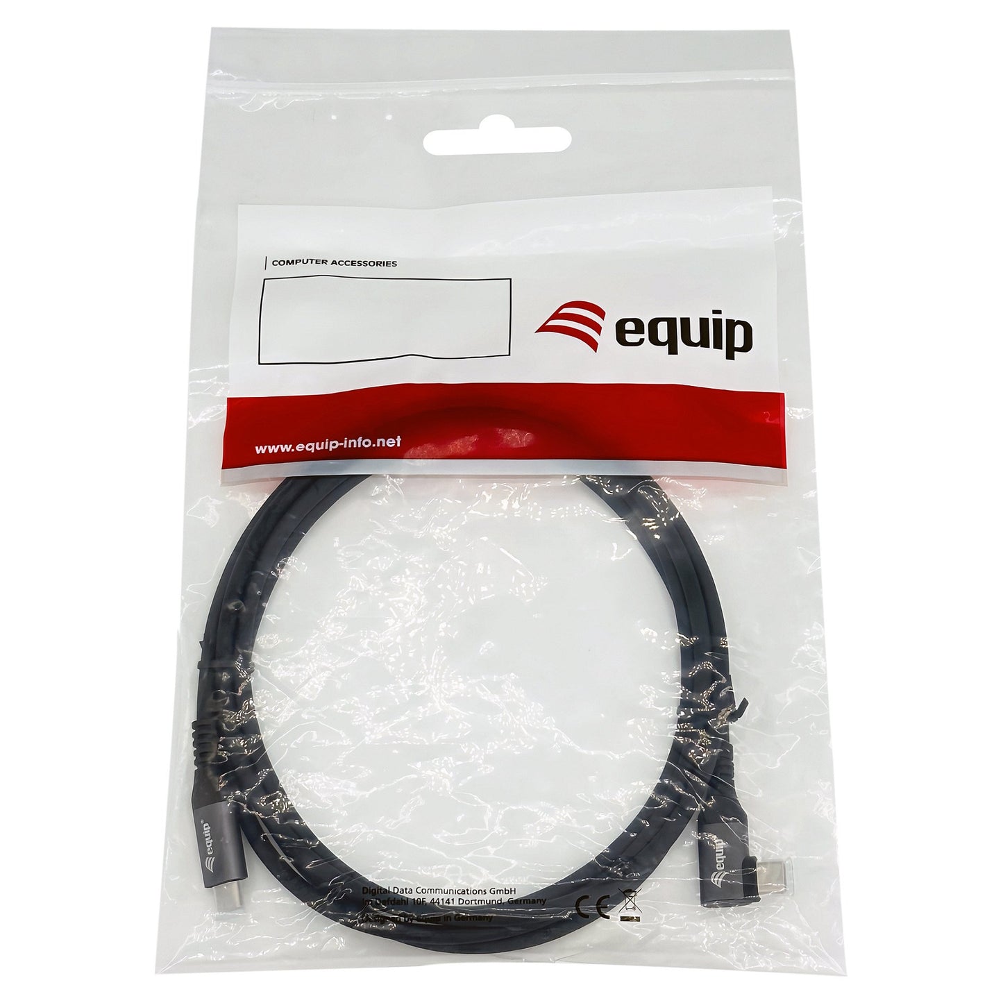 Equip Kabel USB-C 2.0 -> C wink. St/St 1.00m 5A 480Mbps sw