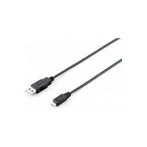 Equip Kabel USB-A 2.0 -> micro B St/St 1.00m schwarz Polybeutel