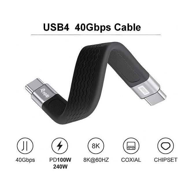 Equip Kabel USB 4 Gen.3 -> USB-C St/St 0.13m 80Gbps sw