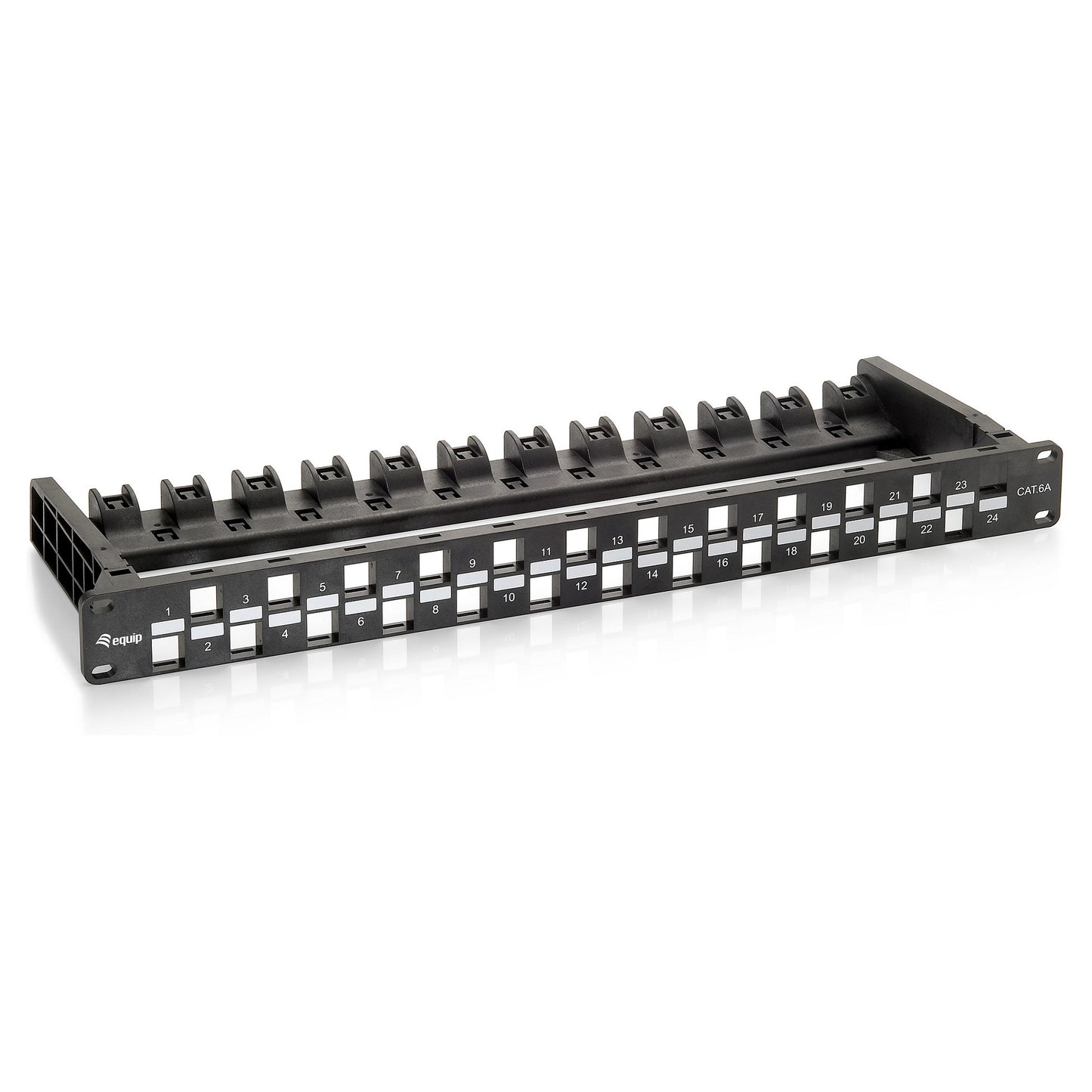 Equip Patchpanel 24x Cat6A 19" UTP 1HE Keystone Montage sw